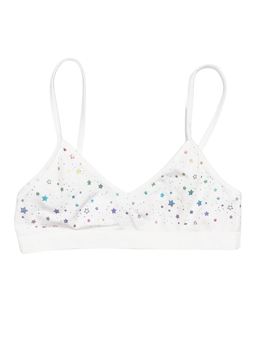MAIDENFORM Girl's Training Bra White With Stars Size Medium 32A
